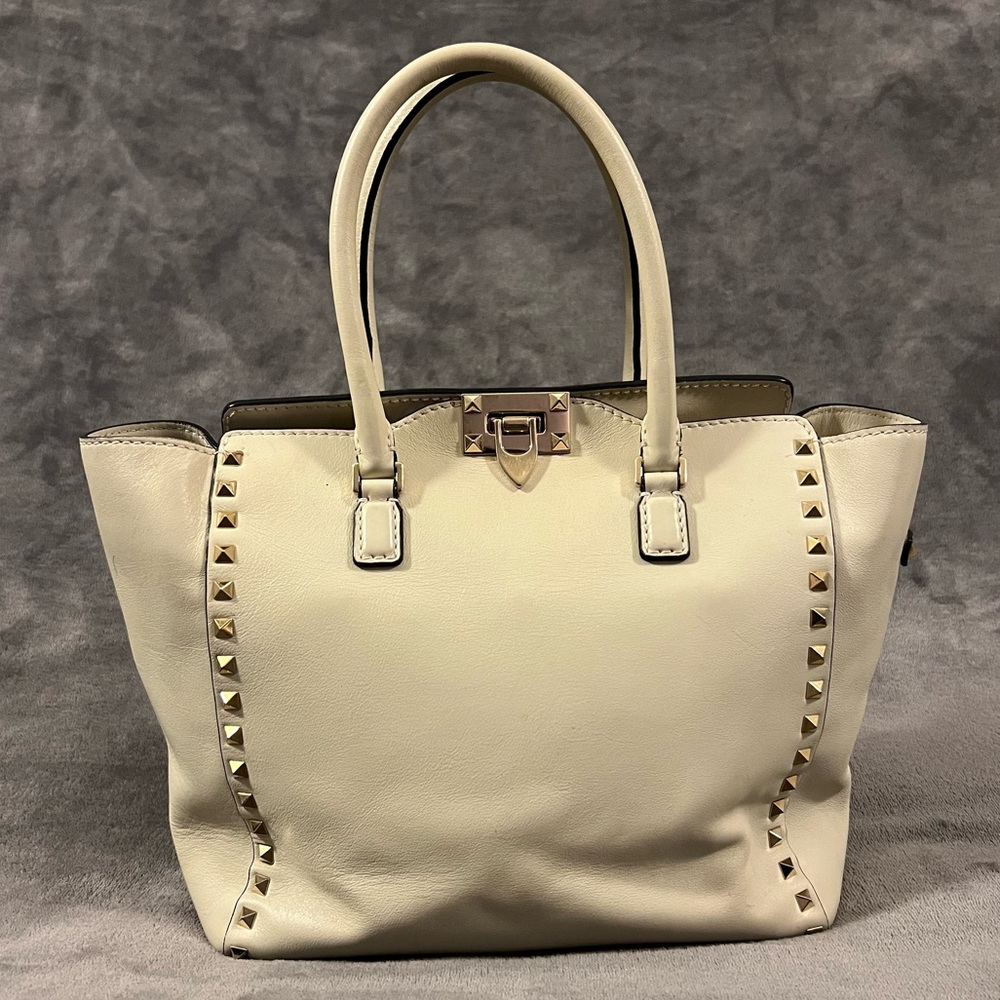 Valentino Garavani White/Cream Rockstud Handbag